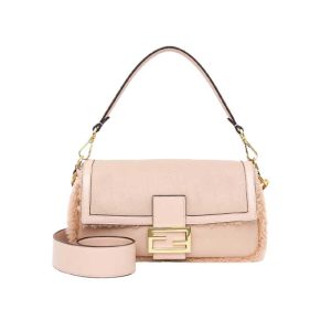 Baguette Pale pink sheepskin bag - FB024
