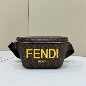 Belt Bag Brown FF fabric belt bag - FB034