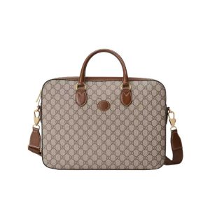 Business case with Interlocking G Beige and ebony Canvas - GB060