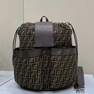 Drawstring FF jacquard fabric backpack - FB001