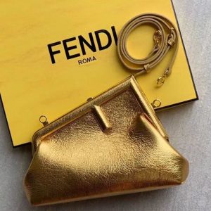 Fendi First Small Gold laminated leather bag - FB003