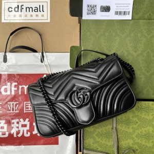 GG Marmont matelassé mini bag Black leather - GB054
