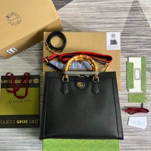 Gucci Diana medium tote bag Black leather - GB042