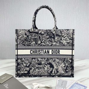 Large Dior Book Tote Blue Toile de Jouy Embroidery - DB004