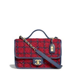 Small Flap Bag with Top Handle Red, Navy Blue & Multicolor - CB011