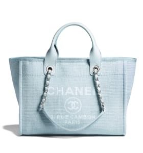 Small Shopping Bag Mixed Fibers Light Blue - CB005