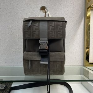 Fendiness backpack Dark grey suede - FB038