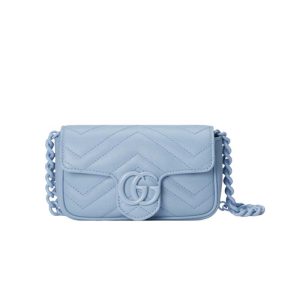 GG Marmont belt bag Pale blue leather - GB072