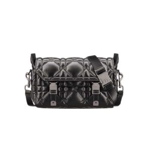Small DiorCamp Bag Black Macrocannage Calfskin - DB031