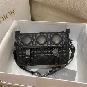 Small DiorCamp Bag Black Macrocannage Calfskin - DB031