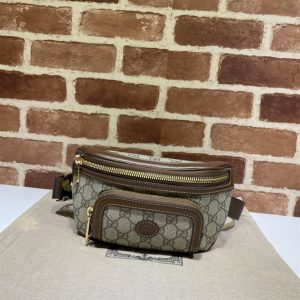 Belt bag with Interlocking G Brown leather details - GB144