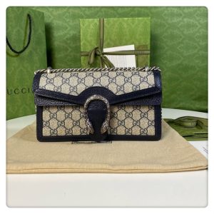 Dionysus GG small shoulder bag Beige and blue GG Supreme canvas - GB097