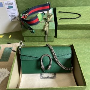 Dionysus small shoulder bag Green leather - GB098