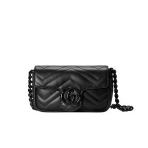 GG Marmont belt bag Black chevron matelassé leather - GB155