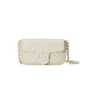 GG Marmont belt bag White chevron matelassé leather - GB156