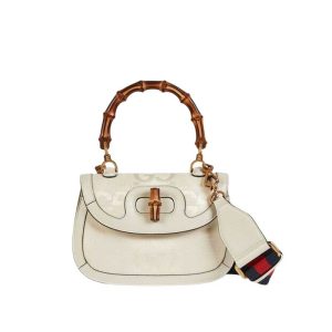 Gucci Bamboo 1947 jumbo GG small bag Off-white and ivory - GB090