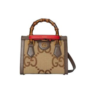Gucci Diana jumbo GG mini tote bag Brown leather trim - GB172