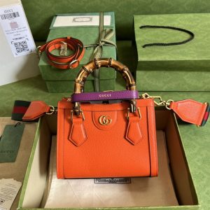 Gucci Diana mini tote bag Orange leather - GB171
