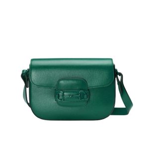 Gucci Horsebit 1955 small shoulder bag Green leather arrives here in a mini iteration and Green hue for a vibrant finish.