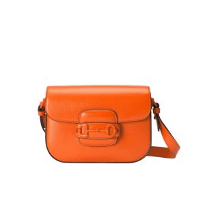 Gucci Horsebit 1955 small shoulder bag Orange leather - GB127