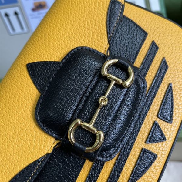 adidas x Gucci Horsebit 1955 mini bag Yellow and black leather - GB108