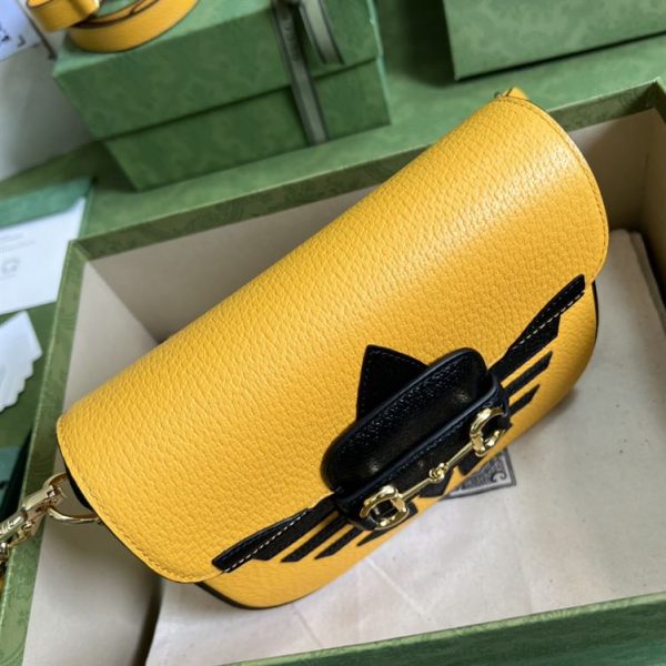 adidas x Gucci Horsebit 1955 mini bag Yellow and black leather - GB108