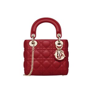 Mini Lady Dior Bag Cherry Red Cannage Lambskin - DB055
