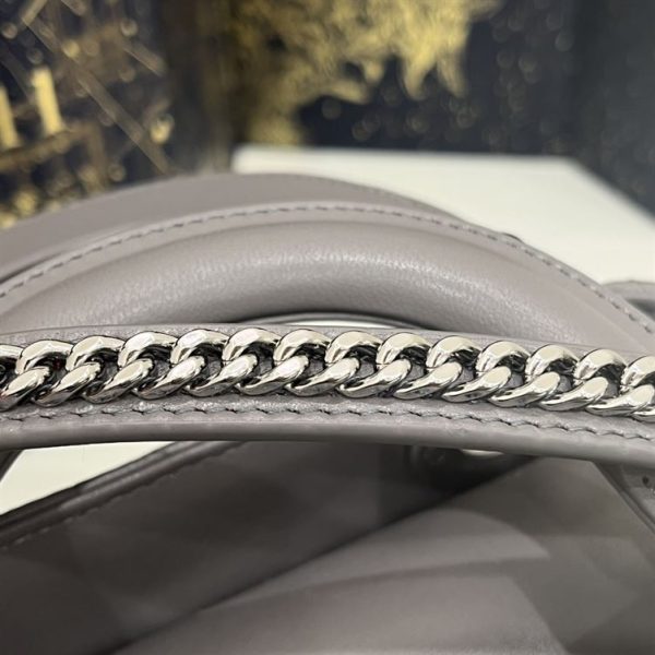 Mini Lady Dior Bag Grey Cannage Leather Silver Hardware - DB059