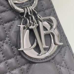 Mini Lady Dior Bag Grey Cannage Leather Silver Hardware - DB059