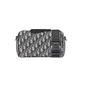 Dior Lingot 22 Beige and Black Oblique Jacquard Bag- DB096