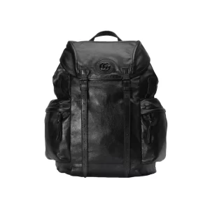Backpack with Tonal Double G in Black Leather - GB252