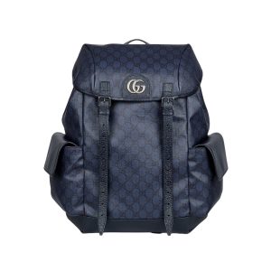 Ophidia GG medium backpack in blue and black Supreme - GB242