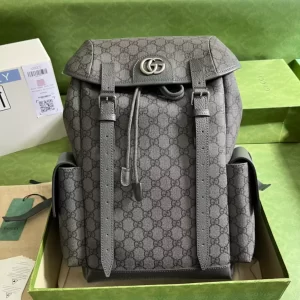 Ophidia GG medium backpack in grey and black Supreme - GB241